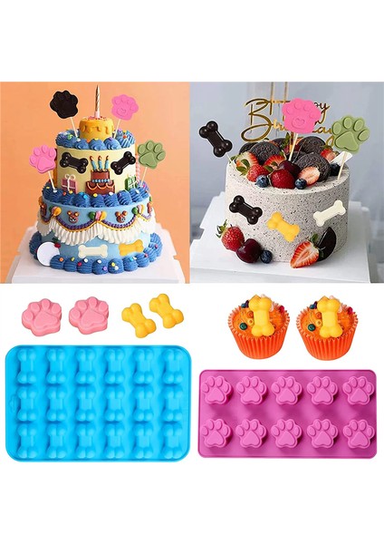Pişirme, Çikolata, Şekerleme, Jöle, Köpek Maması, Buz Küpü Kalıpları Için Silikon Kalıplar Pençe ve Kemik Kalıpları (6 Adet) (Yurt Dışından) fırsatları