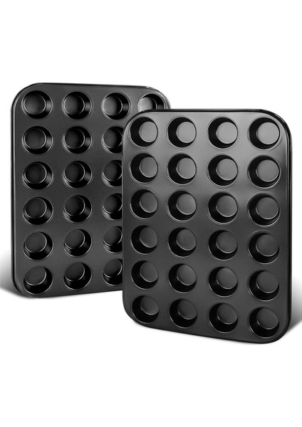 2'li Premium Yapışmaz Fırın Kabı 24 Bardaklık Mini Muffin Kalıbı, Bulaşık Makinesinde Yıkanabilir (Yurt Dışından)
