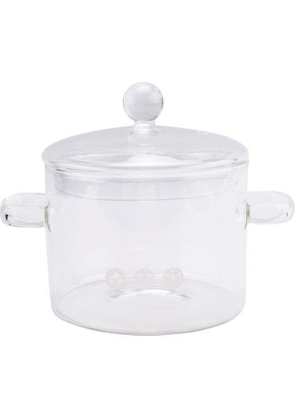 Kapaklı Cam Tencere, Kapaklı ve Saplı Ocak Üstü Pişirme Tenceresi, Kısık Ateş Tencere, Şeffaf Çorba Tenceresi, Yüksek Borosilikat 1400ML (Yurt Dışından)