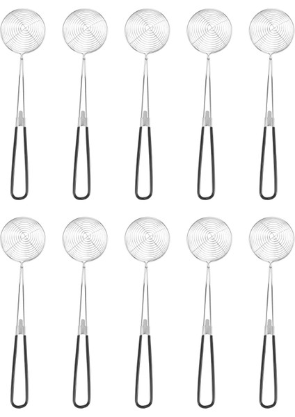 10 Adet Sıcak Tencere Süzgeç Kepçesi, Paslanmaz Çelik Sıcak Tencere Süzgeç Kaşıkları, Saplı Süzgeç Kepçesi (Yurt Dışından)
