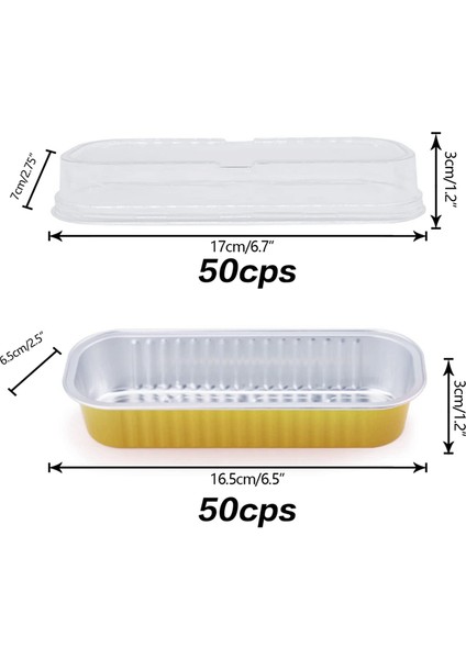 50 Adet Tek Kullanımlık Alüminyum Pişirme Kapları Mini Ekmek Kalıpları Dikdörtgen Muffin Kalıpları Mini Dar Kek Kalıpları Parti Için (Yurt Dışından) fiyatları