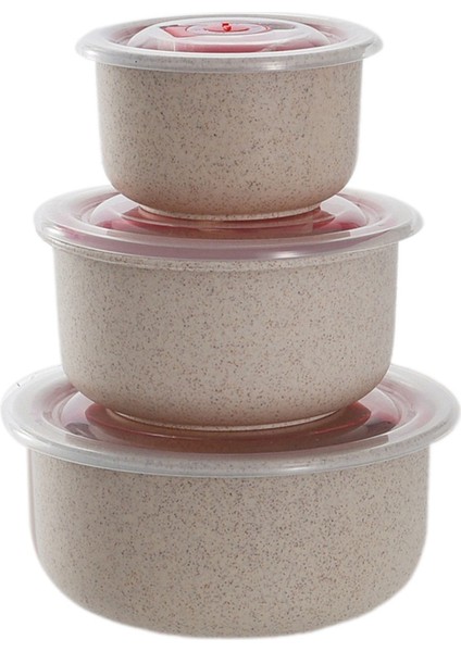 Bento Kutusu Buğday Samanı Öğle Yemeği Kutusu Kapaklı Çevre Dostu Salata Kasesi Mikrodalgada Kullanılabilir Gıda Saklama Kabı Krem Beyaz (Yurt Dışından)