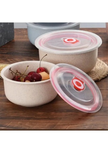 Bento Kutusu Buğday Samanı Öğle Yemeği Kutusu Kapaklı Çevre Dostu Salata Kasesi Mikrodalgada Kullanılabilir Gıda Saklama Kabı Krem Beyaz (Yurt Dışından) indirimleri