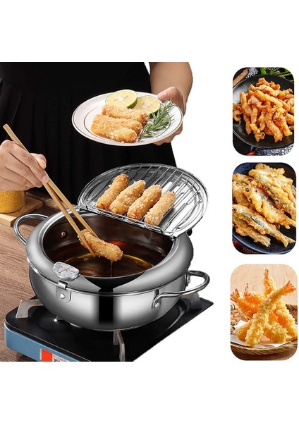 Kızartma Tavaları 304 Paslanmaz Çelik Tencere Japon Derin Kızartma Makinesi Mutfak Derin Kızartma Tencereleri Yağsız Sıcaklık Kontrolü Tencere (Yurt Dışından) fırsatları