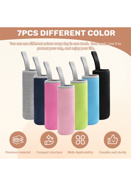 7'li Paket Cam Su Şişesi Kılıfı 12 Oz - 19 Oz Neopren Yalıtımlı Katlanabilir Içecek Şişesi Kılıfı Taşıyıcısı, Çok Renkli (Yurt Dışından) indirimleri