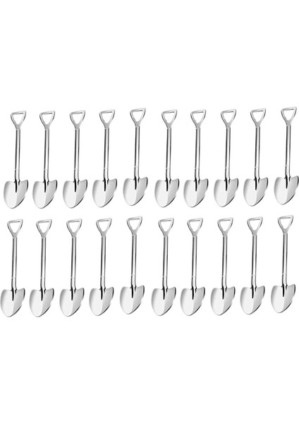 20 Paket Kürek Şeklinde Espresso Kaşıkları, 4,7 Inç Paslanmaz Çelik Mini Kahve Kaşıkları, Tatlı ve Çay Için Küçük Kaşıklar (Yurt Dışından)