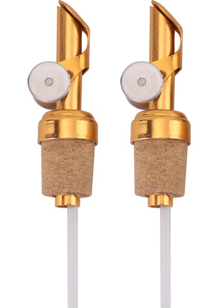 2'li Paket Altın Zeytinyağı Musluğu Mantarlı Yağ Musluğu Likör Dökücüler Zeytinyağı ve Sirke Tıpası Mutfak Için (Yurt Dışından)