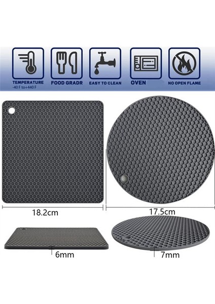 8'li Paket Koyu Gri Silikon Matlar, Tencere Altlıkları, Isıya Dayanıklı, Kaymaz, Yıkanması ve Kuruması Kolay Silikon Tencere Altlıkları (Yurt Dışından) modelleri