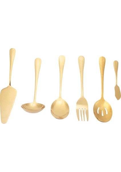 Parçalı Servis Çatal Bıçak Takımı, Servis Gereçleri Seti, Pasta Servis Takımı ve Altın Yuvalı Servis Kaşığı Dahil (Yurt Dışından)