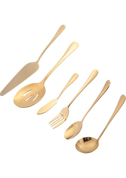 Parçalı Servis Çatal Bıçak Takımı, Servis Gereçleri Seti, Pasta Servis Takımı ve Altın Yuvalı Servis Kaşığı Dahil (Yurt Dışından) modelleri