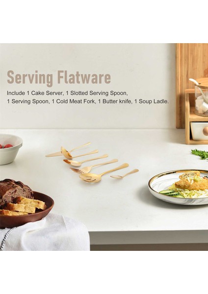 Parçalı Servis Çatal Bıçak Takımı, Servis Gereçleri Seti, Pasta Servis Takımı ve Altın Yuvalı Servis Kaşığı Dahil (Yurt Dışından) fırsatları