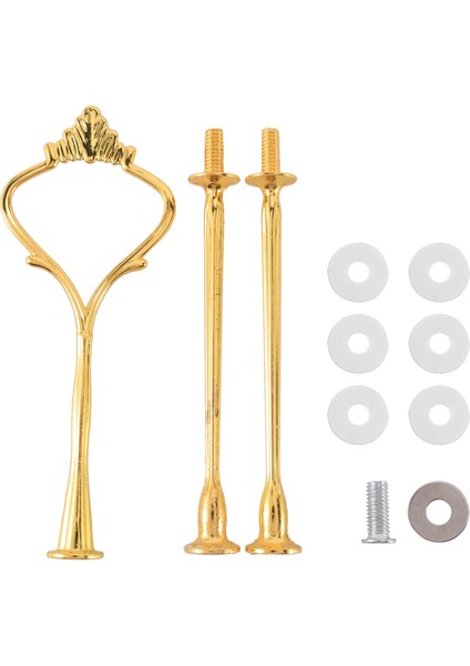 Pasta Standı Için 6 Set Tepsi Donanımı, Düğün ve Parti Servis Tepsisi Için 3 Katlı Pasta Standı Bağlantı Donanımı Tutucu (Altın) (Yurt Dışından) fiyatları