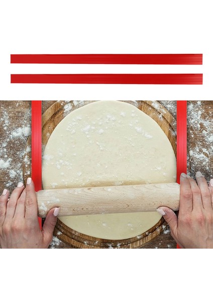 Silikon Ölçüm Hamur Kalınlığı Şeritleri 18 Inç, Oklava Kılavuz Seti, Pişirme, Pizza, Hamur Işleri Için Ara Çubuklar, 3 Boyut (Yurt Dışından) modelleri