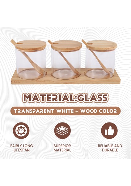 Kapaklı ve Kaşıklı Baharat Kavanozları, 3'lü Set Mutfak Şeffaf Baharat Tuz Biber Saklama Kapları (Yurt Dışından) fırsatları