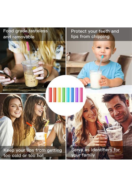 Set - Paslanmaz Çelik Pipet Seti Silikon Ağızlı Taşınabilir Metal Pipet Fırçası, Altın (Yurt Dışından) fiyatları