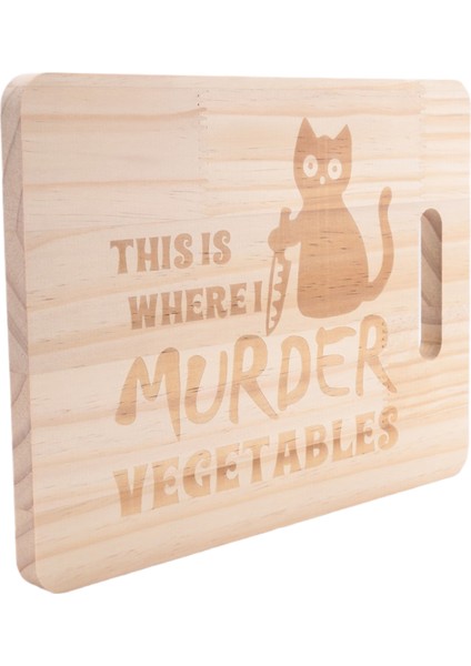 Komik Siyah Kedi Kesme Tahtası Burada Sebzeleri Öldürüyorum Ahşap Yemek Servis Tepsisi Çözdürme Işlemeli Vegan (Yurt Dışından) indirimleri