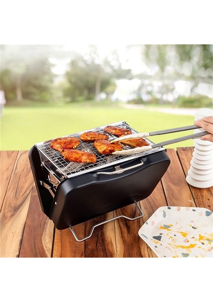Masa Üstü Barbekü Bavul Izgara Kömür Soba Kutusu Dayanıklı Açık Hava Kamp Piknik Pişirme Gereçleri Veranda Arka Bahçe Için, Büyük (Yurt Dışından) modelleri