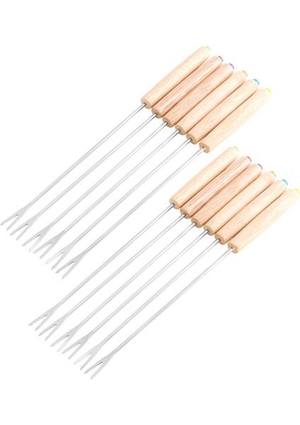 Çikolata Çeşmesi Kavrulmuş Hatmi Için Ahşap Saplı Isıya Dayanıklı Fondü Çatalları, Peynir Fondü Çubukları (Yurt Dışından)