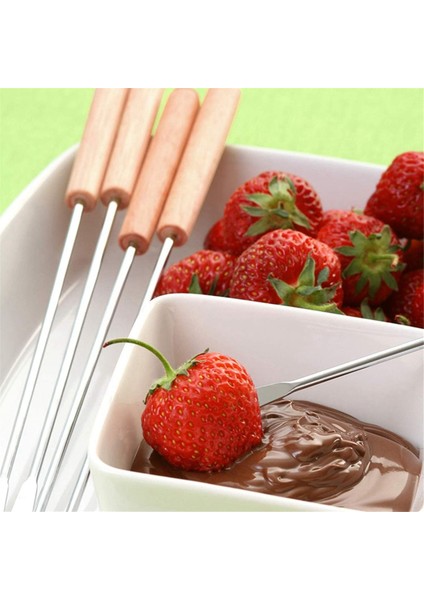 Çikolata Çeşmesi Kavrulmuş Hatmi Için Ahşap Saplı Isıya Dayanıklı Fondü Çatalları, Peynir Fondü Çubukları (Yurt Dışından) indirimleri