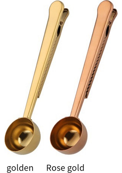 2'si 1 Arada Kahve Kaşığı, Kahve Tozu Ölçü Kaşığı, Sızdırmazlık Klipsli Çay Süt Tozu Kaşığı, Kahve Aksesuarları, Altın (Yurt Dışından) fırsatları