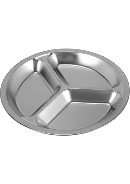 Paslanmaz Çelik 3 Bölmeli Yuvarlak Bölmeli Tabak Atıştırmalık Yemek Tabağı Çapı 24CM (Yurt Dışından) modelleri