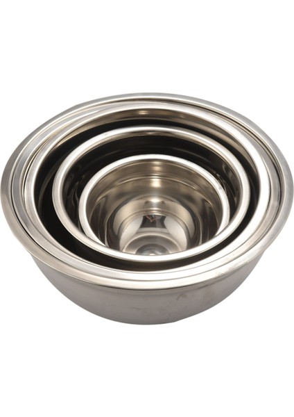 Paslanmaz Çelik Karıştırma Kabı (5'li Set) Meyve Salatası Kasesi Saklama Kabı Seti Mutfak Salata Kasesi (Yurt Dışından)