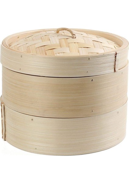 Bambu Buharlı Pişirici 2 Katlı 8 Inç Dim Sum Sepetli Pirinç Makarna Pişirici Seti Kapaklı Sebzeler Için Buharlı Sepet (Yurt Dışından)