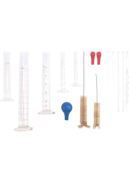 Dereceli Silindir Seti, Pipetler/karıştırma Çubukları/temiz Fırça ile Borosilikat Cam Ölçüm Silindirleri (Yurt Dışından) fiyatları
