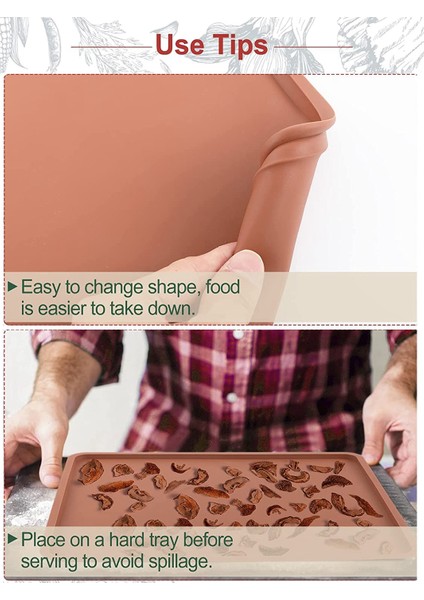 Kenarlı 4 Parça Silikon Kurutma Matı - Silikon Levhalar Uyumlu, Yapışmaz Silikon Tepsi Astarı, Yüksek Sıcaklık (Yurt Dışından) modelleri