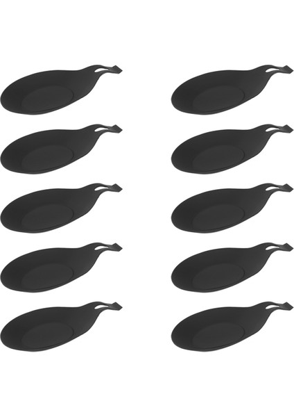 Kaşık Dayanağı Pedi Gıda Sınıfı Kaşık Isıya Dayanıklı Mat Cihazı Mutfak Eşyaları Mutfak Bulaşıkları Siyah (Yurt Dışından)