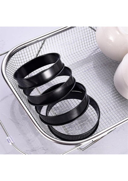 8'li Paket Yapışmaz Ingiliz Muffin Halkaları - Muffinler ve Krepler Için Paslanmaz Çelik Çift Açılmış Tart Halkaları (Yurt Dışından) fırsatları