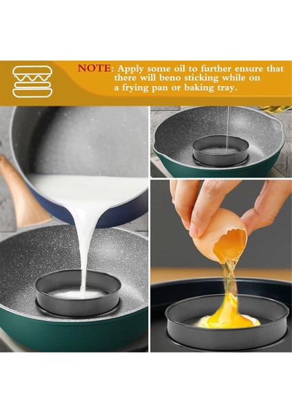 8'li Paket Yapışmaz Ingiliz Muffin Halkaları - Muffinler ve Krepler Için Paslanmaz Çelik Çift Açılmış Tart Halkaları (Yurt Dışından) indirimleri