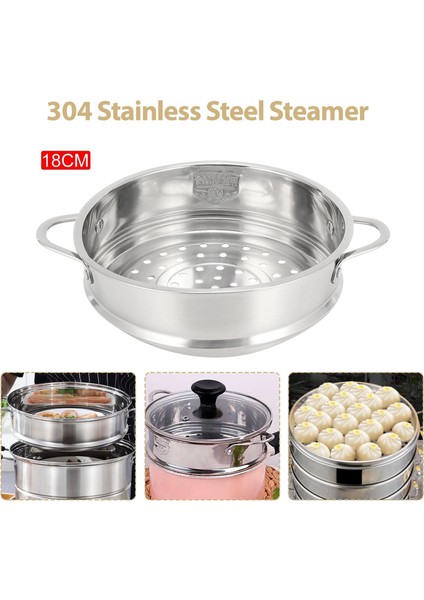 Çorba Tenceresi, Süt Tenceresi, Mutfak Aletleri Için Çift Kulaklı 18 cm Kalınlaştırıcı Gıda Buhar Rafı Paslanmaz Çelik Buharlı Pişirici (Yurt Dışından) fiyatları