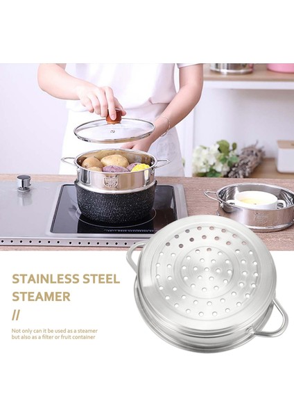 Çorba Tenceresi, Süt Tenceresi, Mutfak Aletleri Için Çift Kulaklı 18 cm Kalınlaştırıcı Gıda Buhar Rafı Paslanmaz Çelik Buharlı Pişirici (Yurt Dışından) modelleri