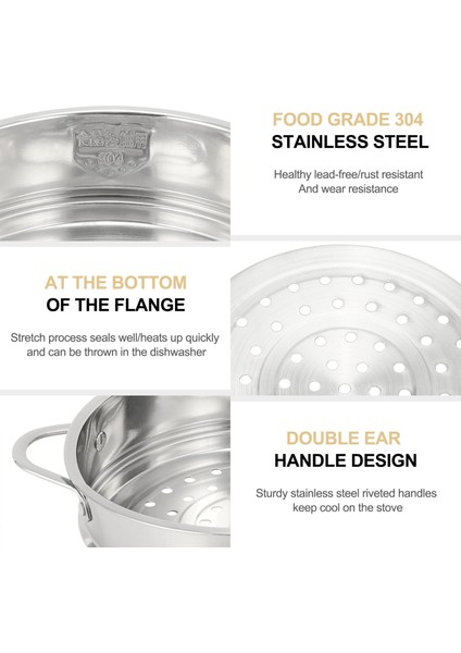 Çorba Tenceresi, Süt Tenceresi, Mutfak Aletleri Için Çift Kulaklı 18 cm Kalınlaştırıcı Gıda Buhar Rafı Paslanmaz Çelik Buharlı Pişirici (Yurt Dışından) fırsatları
