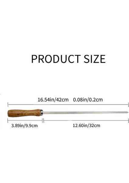 Kebap Barbekü Paslanmaz Çelik Şişler Ahşap Saplı Düz Yeniden Kullanılabilir Metal Şiş Çubukları Saklama Çantası ile 6 Adet (Yurt Dışından) fırsatları