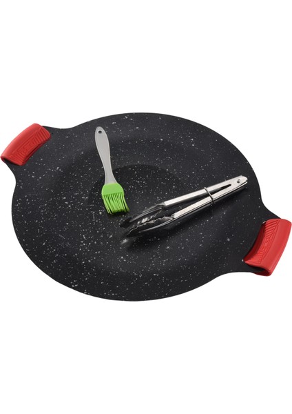 30 cm Açık Hava Kamp Izgara Plakası Yapışmaz Kore Barbekü Plakası Barbekü Et Tenceresi Düz (Yurt Dışından) indirimleri