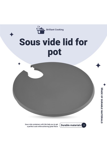 Adet Silikon Kapak - 10,5 Inç'e Kadar Stok Tencerelerine Uyar - Anova Culinary Sous Vide Hassas Pişirici Gri ile Uyumlu (Yurt Dışından) fırsatları