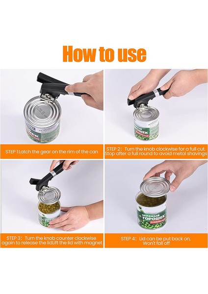 2'si 1 Arada Güvenli Manuel Kenar Açacağı, Sorunsuz Kapak Kaldırmalı Manuel Mıknatıslı Yan Kesimli El Konserve Açacağı (Yurt Dışından) fiyatları