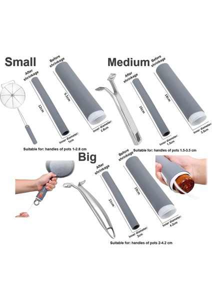 Tencere Sapı Için Yalıtımlı Silikon Kılıf, Geliştirilmiş Silikon Sıcak Sap, Haşlanma Önleyici Saplı Tava Sapı Seti (Yurt Dışından) modelleri