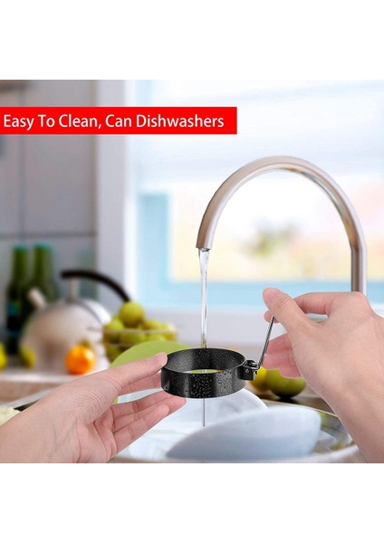 6'lı Yumurta Halkası, Paslanmaz Çelik Yuvarlak Yumurta Pişirme Halkaları, Yapışmaz Kızartma Yumurta Yapıcı Kalıpları (Yurt Dışından) fırsatları