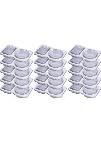 Kapaklı Çift Bölmeli Sos Kabı - 3 Oz 2 Bölmeli Atıştırmalık Kapları Yeniden Kullanılabilir Sos Kapları 15 Adet (Yurt Dışından)