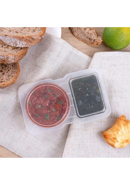 Kapaklı Çift Bölmeli Sos Kabı - 3 Oz 2 Bölmeli Atıştırmalık Kapları Yeniden Kullanılabilir Sos Kapları 15 Adet (Yurt Dışından) fiyatları