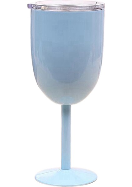 Şarap Kadehi Paslanmaz Çelik Çift Katmanlı Kadeh Rengi Büyük Kapasiteli Bardak Dayanıklı Şarap Bardağı Açık Mavi (Yurt Dışından)