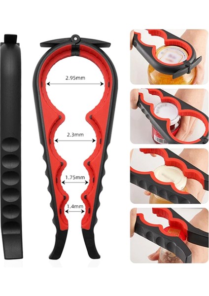 Konserve Açacağı Çok Fonksiyonlu 4'ü 1 Arada Içecek Şişesi Açacağı Kapağı Bükücü Dört Pozisyonlu Konserve Açacağı Kaymaz Kapak Bükücü (Yurt Dışından) fırsatları