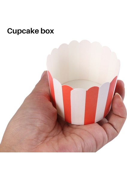 50X Cupcake Ambalaj Kağıdı Kek Kabı Pişirme Kapları Muffin Mutfak Pişirme Kırmızı Çizgiler (Yurt Dışından) modelleri
