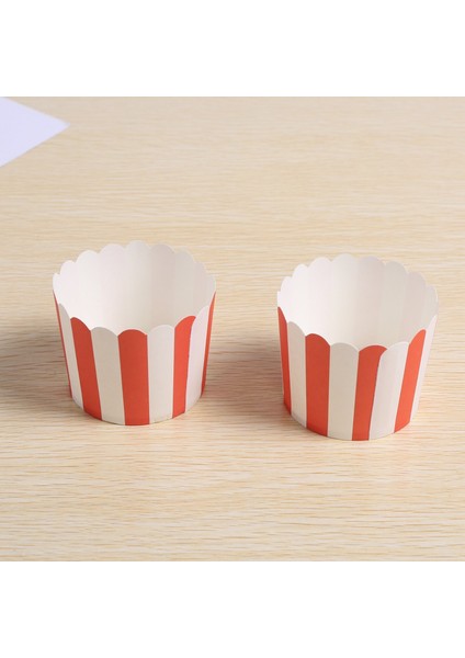 50X Cupcake Ambalaj Kağıdı Kek Kabı Pişirme Kapları Muffin Mutfak Pişirme Kırmızı Çizgiler (Yurt Dışından) indirimleri