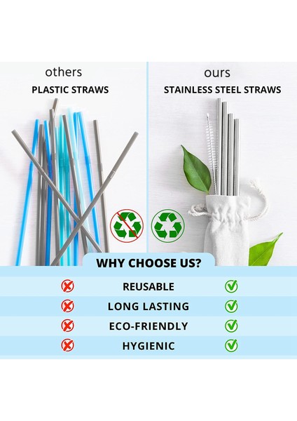 Pipetli Içecekler, 8,5 Inç Çevre Dostu Yeniden Kullanılabilir Pipetler Paslanmaz Çelik Içme Pipetleri Bardak, Seyahat Kokteyli Için (Yurt Dışından) fırsatları