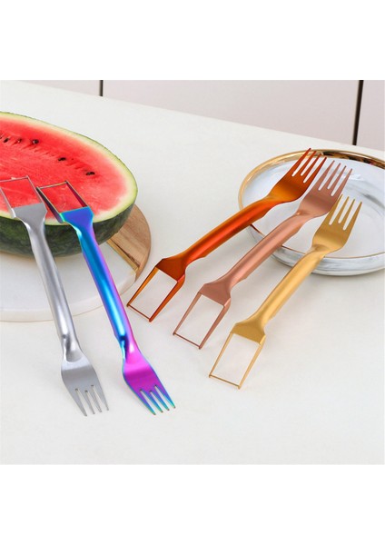 2'si 1 Arada Paslanmaz Çelik Meyve Kesici, Çift Kafa Karpuz Kesici Dilimleme Aleti, Taşınabilir Kesici Çatal Kırmızı (Yurt Dışından) fiyatları