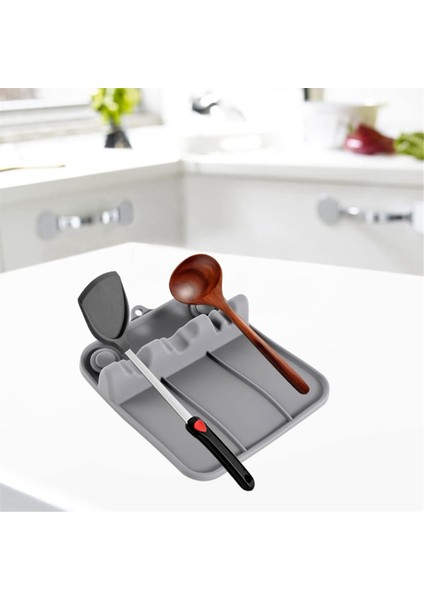 Silikon Sofra Takımı Rafı, Damlama Pedli Silikon Alet Tutucu, Kaşıklık ve Kaşıklık, Mutfak Eşyası Rafı 1 Adet (Yurt Dışından) indirimleri